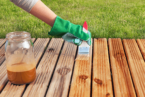 Spring cleaning a deck. 
