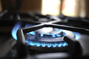 Carbon Monoxide - gas stove burning. 